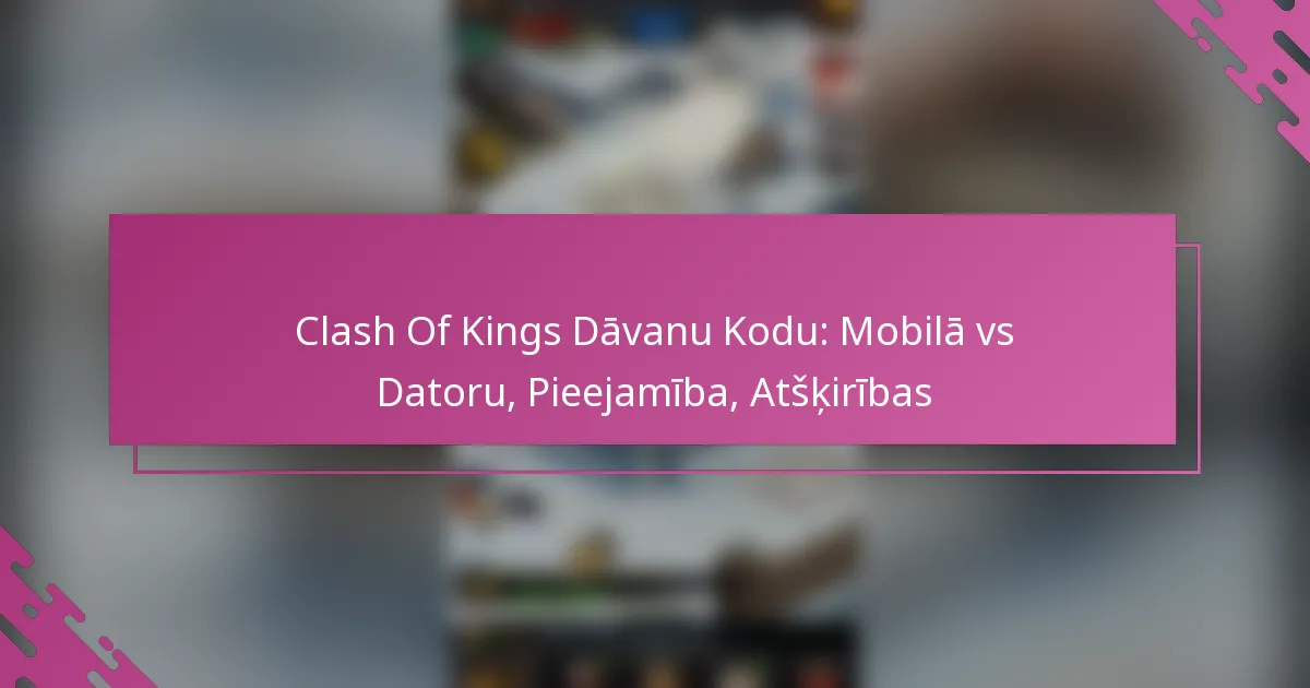 Clash Of Kings Dāvanu Kodu: Mobilā vs Datoru, Pieejamība, Atšķirības