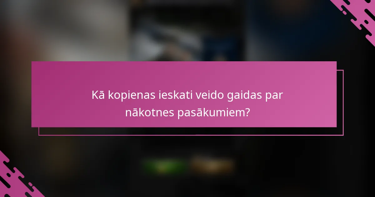 Kā kopienas ieskati veido gaidas par nākotnes pasākumiem?